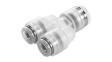 NPQP-Y-Q6-Q4-FD-P10 Push-In Y-Connector, 37.4mm, Compressed Air, NPQP