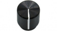 RND 210-00356 Aluminium Knob, black, 3.2 mm shaft