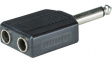 RND 205-00589 Mono Audio Adapter 6.3 mm Plug - 2x 6.35 mm Socket