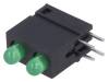 DVDD222 LED; в корпусе; зеленый; 3мм; Кол-во диод: 2; 20мА; 40°; 2,2В; 25мкд