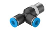 QSTL-1/4-6 Push-In T-Fitting, 48.8mm, Compressed Air, QS