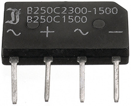 B380C1500B, Мостовые выпрямители 800 V 1.5 A SIL, Diotec Semiconductor