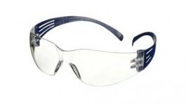 SF101AS-BLU, SecureFit Safety Glasses, Clear, Polycarbonate (PC), Anti-Scratch, 3M