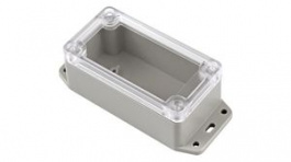 RP1035BFC, Flanged Enclosure with Clear Lid 95x50x40mm Light Grey ABS/Polycarbonate IP65, Hammond