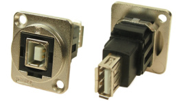 CP30207NM, USB Adapter in XLR Housing, 4, 1 x USB 2.0 B, 1 x USB 2.0 A, Cliff