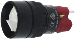 SD16-LMR1-1S, Кнопочный переключатель с подсветкой ø 18 mm Моментальная функция 1 NO+1 NC, DECA SWITCHLAB