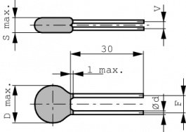 HAX223MBACF0KR, Конденсатор 22 nF 1 kVDC 7.5 mm, Vishay