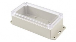 RP1175BFC, Flanged Enclosure with Clear Lid 165x85x55mm Light Grey ABS/Polycarbonate IP65, Hammond