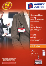 4822Z, Name tags with sleeve 60 x 90 mm, Zweckform