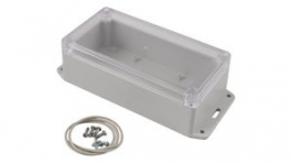 RP1170BFC, Flanged Enclosure with Clear Lid 165x85x55mm Off-White Polycarbonate IP65, Hammond