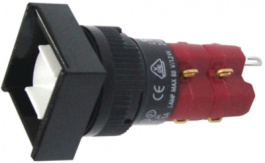 SD16-LAS1-2S, Кнопочный переключатель с подсветкой 18 x 18 mm Функция фиксации 2 NO+2 NC, DECA SWITCHLAB