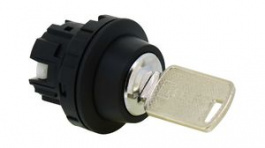 CW1K-3A, Keylock Switch Actuator, 3 Positions, Plastic, Black / Metallic, Latching Functi, IDEC
