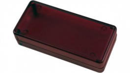 1551CTRD, Miniature plastic enclosure 30 x 65 x 15.5 mm Transparent - Red ABS, Hammond