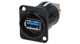 NAUSB3-B, USB feedthrough adapter, USB 3.0 A/USB 3.0 B 34 mm, Neutrik