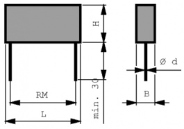 PME271M447MR30, X2-конденсатор 4.7 nF 275 VAC, Kemet