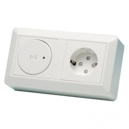 1897972, Time switch+outlet, flat surface mount, ELKO