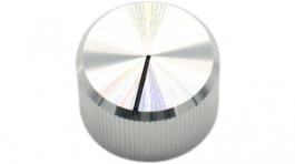RND 210-00350, Aluminium Knob, silver, 6.4 mm shaft, RND Components