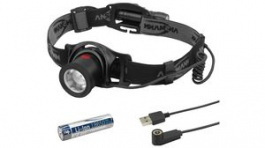 1600-0325, Headlamp, LED, Rechargeable, 550lm, 160m, IP64, Black, Ansmann