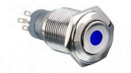 MP0045/1D1BL220S, Pushbutton Switch, Vandal Proof, Blue, 2CO, IP67, Momentary Function, Bulgin