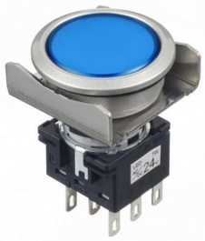 LB6ML-M1T64S, Кнопочный переключатель с подсветкой 2CO 5 A 30 В / 125 В / 250 В IP65, IDEC