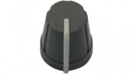 RND 210-00325, Push-on Knob, grey, 6.0x4.5 mm shaft, RND Components