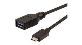 11.02.9030, Cable USB-C Plug - USB-A Socket 150mm USB 3.0 Black, Roline