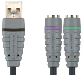 BCP5400, Адаптер для клавиатуры и мыши USB - PS/2 USB Typ A-Штекер 2x PS/2-Разъем 0.2 m, Bandridge