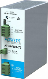 NPSM481-72, Premium Power Supply 1Ph, 480W\In: 120-240Vac, Out: 72Vdc/6.7A, NEXTYS