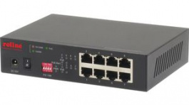 21.13.1183, PoE Switch Desktop Gigabit Ethernet 60W 4x PoE, 8x 10/100/1000, Roline