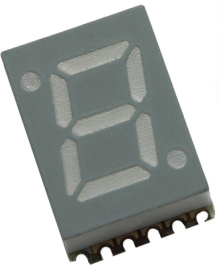 HDSM-281L, 7-сег. СИД-дисплей оранжевый 7 mm SMD, Broadcom (Avago)