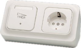 189786200, Time switch+outlet, comer mount, SCHNEIDER ELECTRIC