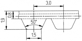 10AT3/501, Belt 501 mm, Synchroflex