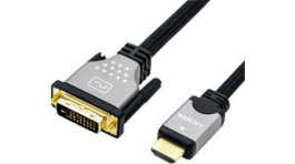 11.04.5872, DVI.D (24+1) - HDMI Cable m-m Black 3 m, Roline
