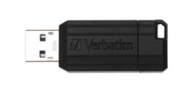 49063, USB Stick, PinStripe, 16GB, USB 2.0, Black, Verbatim