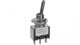M2011SS4G01, Miniature Toggle Switch, On-None-Off, Soldering Lugs, NKK Switches (NIKKAI, Nihon)