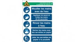 RND 605-00217, Hand Wash Instructions, Safety Sign, French, 262x371mm, 1pcs, Brady