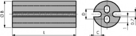 LEDS2-4-26, Распорка для СИД черный 5 mm Длина=6.4 mm, Essentra (former Richco)
