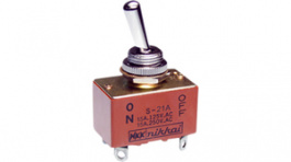 S21A, Toggle Switch, On-None-Off, Soldering Lugs, NKK Switches (NIKKAI, Nihon)