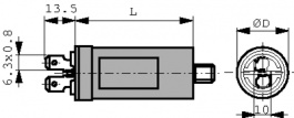 MKA 450-6 PLA-C8 FD, Моторный конденсатор 6 uF 450 VAC, Comar