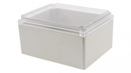 RP1635C, Plastic Enclosure with Clear Lid 250x200x130mm Light Grey ABS/Polycarbonate IP65, Hammond