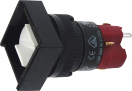 SD16-LAS1-1S, Кнопочный переключатель с подсветкой 18 x 18 mm Функция фиксации 1 NO+1 NC, DECA SWITCHLAB