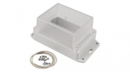 RP1140BFC, Flanged Enclosure with Clear Lid 125x85x70mm Off-White Polycarbonate IP65, Hammond