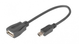 AK-300310-002-S, Adapter, USB Mini 5-Pin Plug - USB-A Socket, DIGITUS