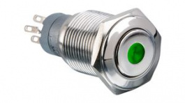 MP0045/1D1GN012S, Pushbutton Switch, Vandal Proof, Green, 2CO, IP67, Momentary Function, Bulgin