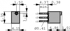 64WR1MEGLFTB, Многоповоротный потенциометр Cermet 1 MΩ линейный 250 mW, BI Technologies