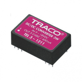 TEL 3-0512, Преобразователь DC/DC 4.5...9 VDC 12 VDC <br/>3 W, Traco Power