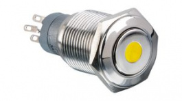 MP0045/1D1AM220S, Pushbutton Switch, Vandal Proof, Amber, 2CO, IP67, Momentary Function, Bulgin