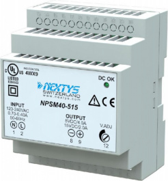 NPSM40-515, Power Supply 1Ph, 40W\In: 120-240Vac, Out: 5-15Vdc/4-2A, NEXTYS