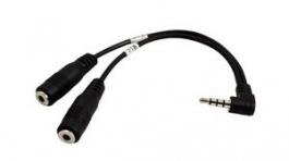 11.09.4441, Audio Adapter, Angled, 3.5 mm Plug - 2x 3.5 mm Socket, Roline