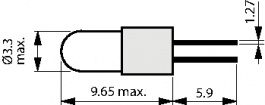 KH 7714 BI PIN 1,27, Сигнальная лампа накаливания Двухштырьковый (T1) 5 VAC/DC, KH Lamp